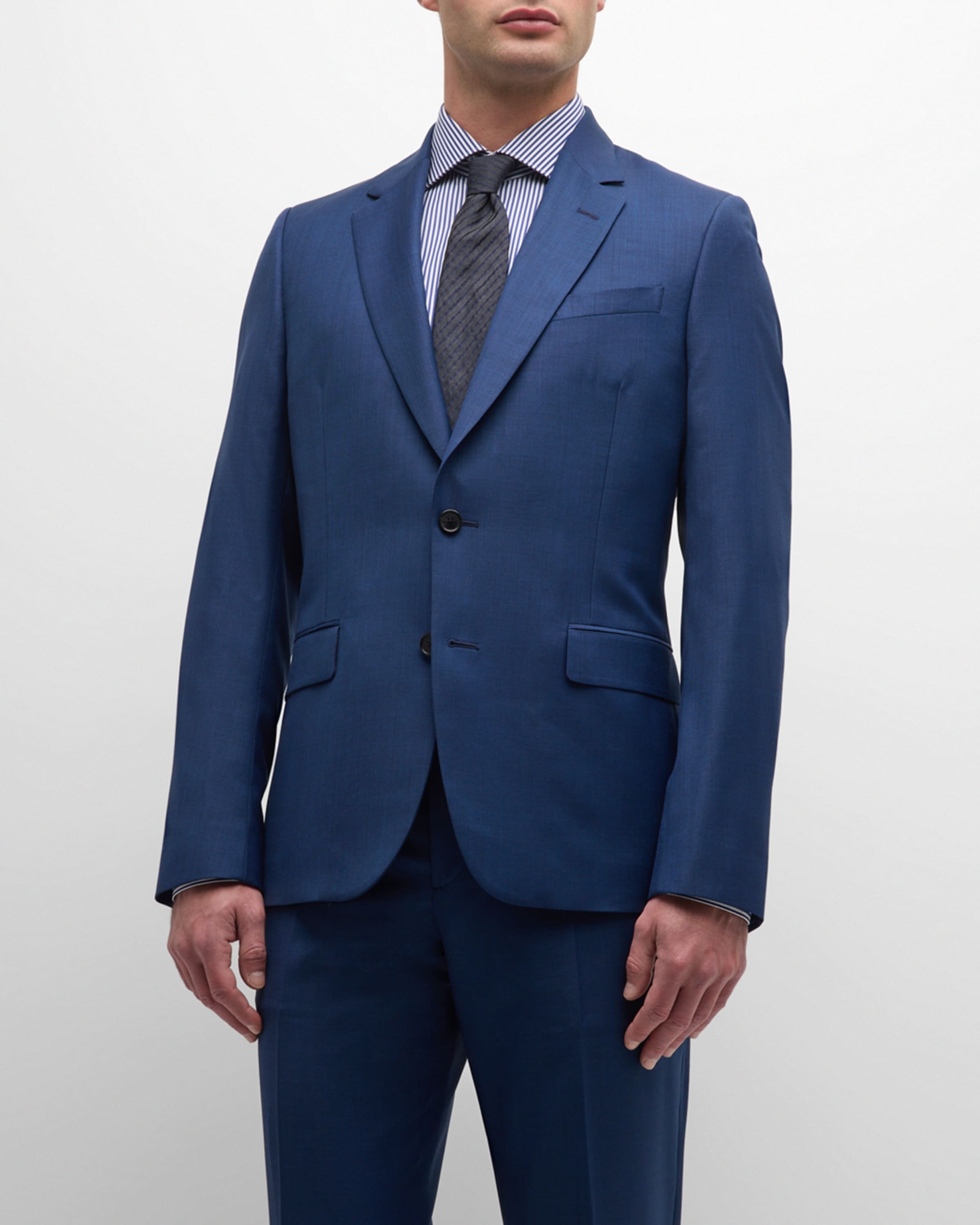Men's Tailored Fit Wool Two-Button Suit - 3