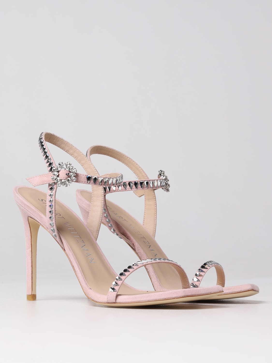 Ballet Stuart Weitzman sandal in suede with teardrop rhinestones - 2