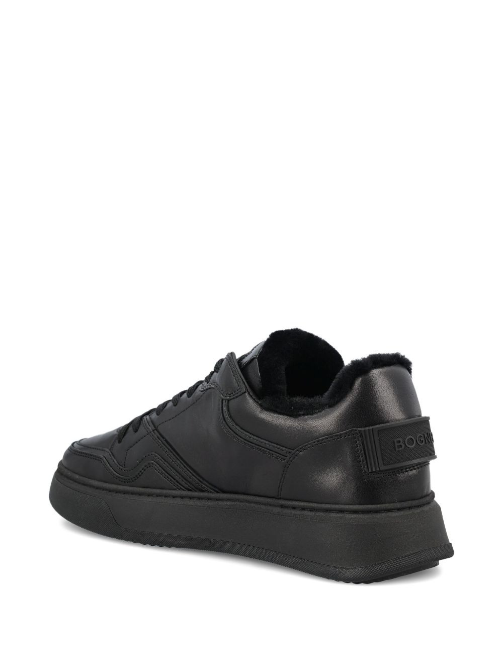 logo-detail leather sneakers - 3
