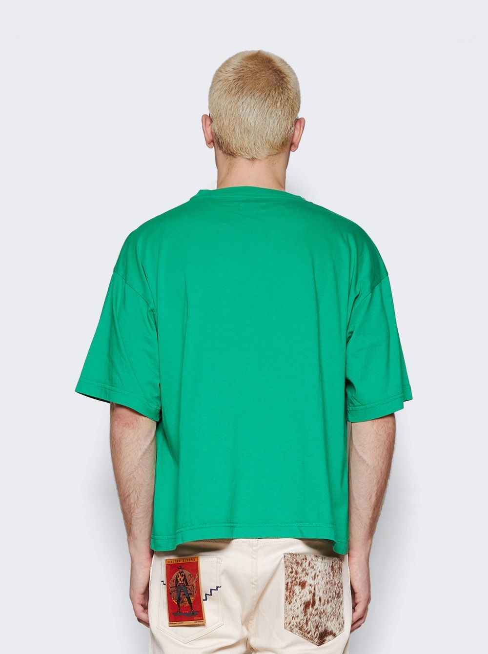Handwritten Embroidered T-Shirt Green - 5