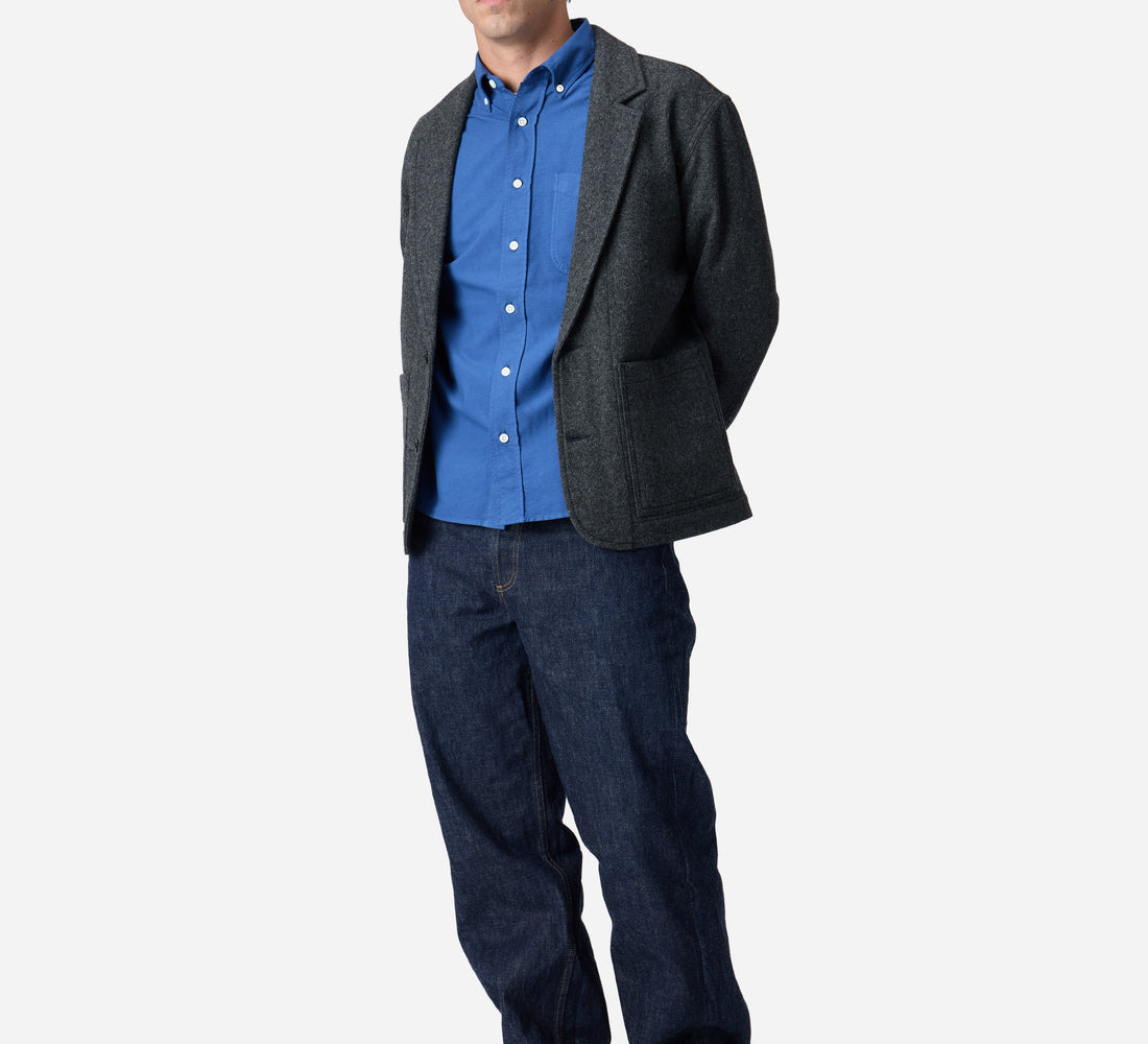 Work Blazer - Grey Melton Wool - 4