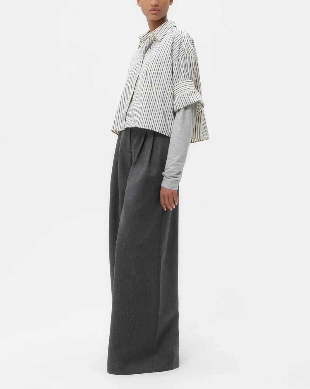 NEXT EX SHIRT IN DANCING STRIPED COTTON SHIRTING - 3