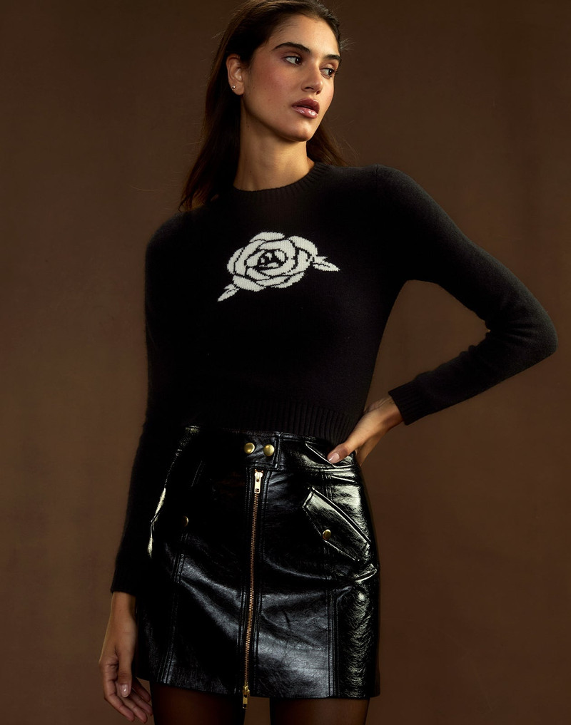 CYNTHIA ROWLEY Rosette Wool Cashmere Sweater outlook