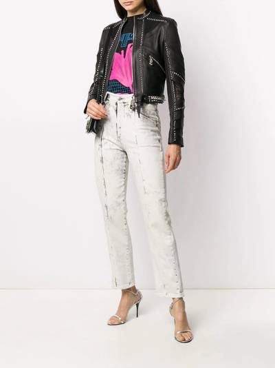 PHILIPP PLEIN studded cropped biker jacket outlook