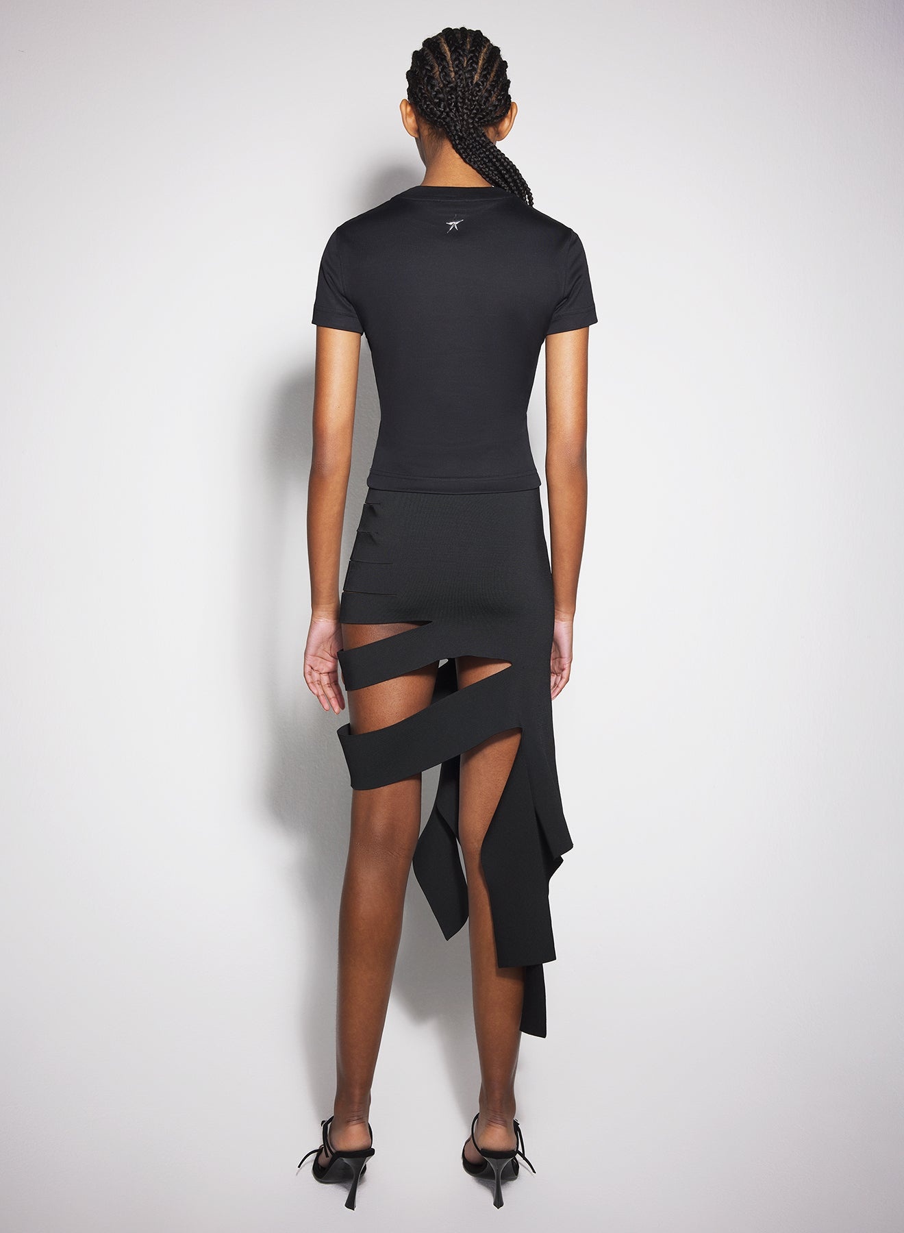 black bandage knit skirt - 2