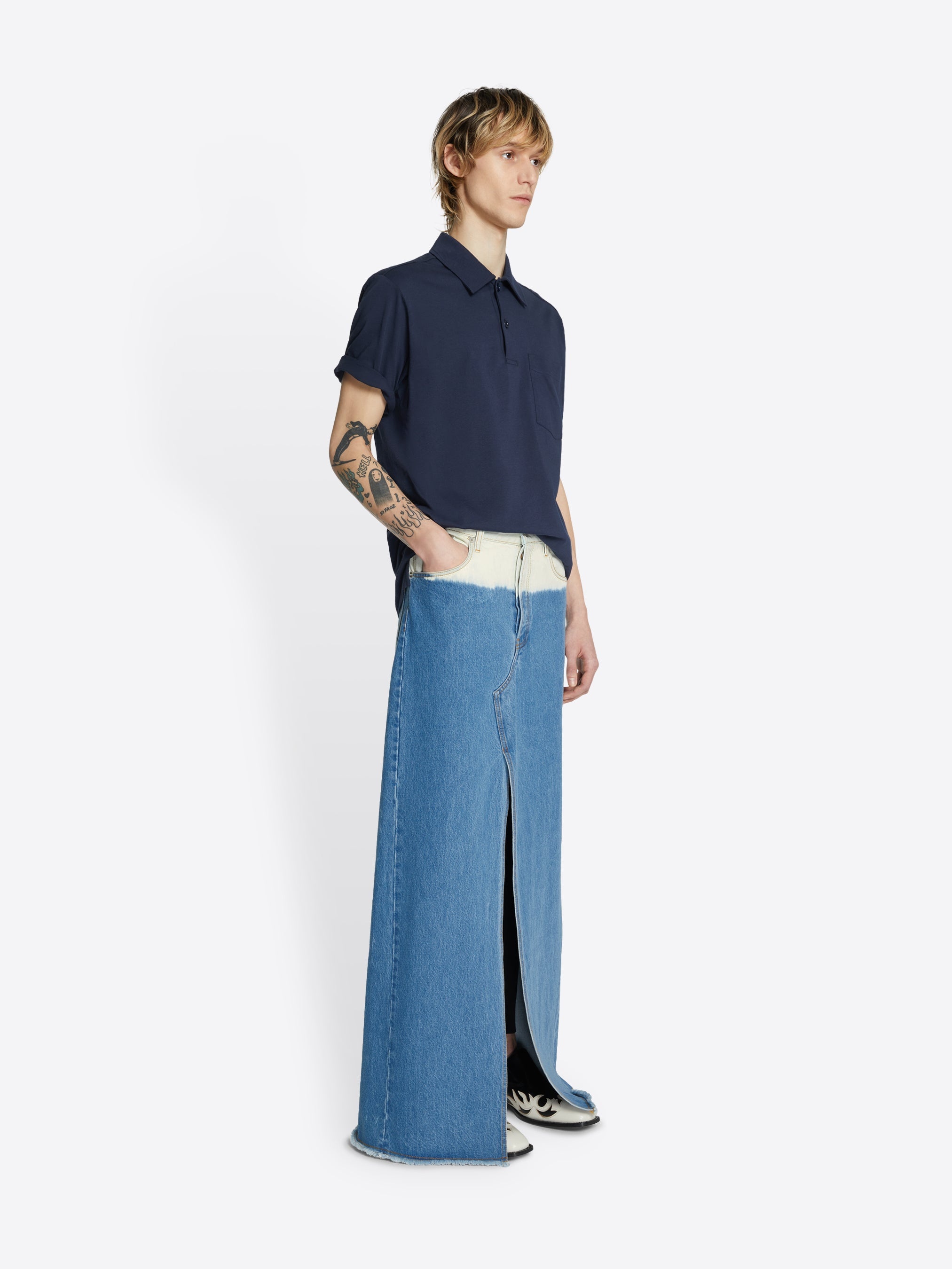 LONG DENIM SKIRT - 3