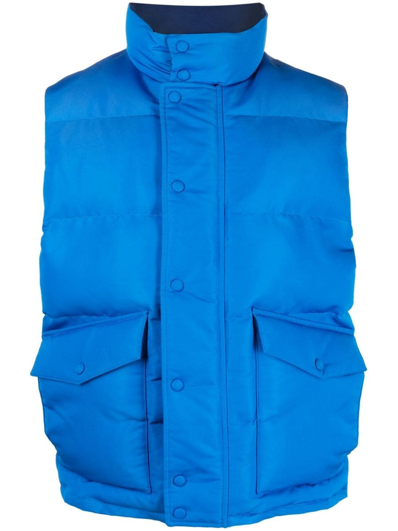 graffiti logo-print padded gilet 1