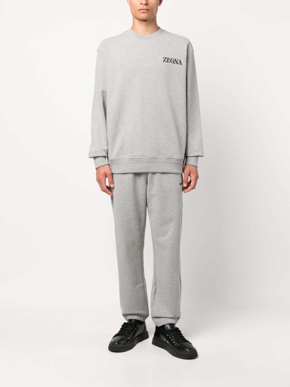 logo-appliquÃ© cotton track trousers - 3