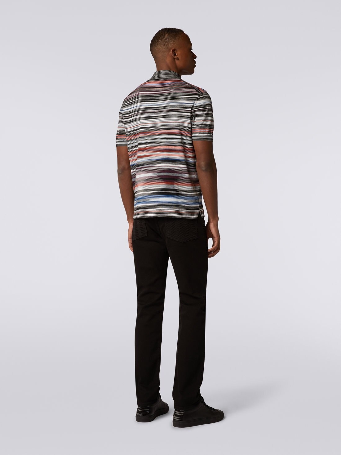 Short-sleeved polo shirt in slub cotton - 4