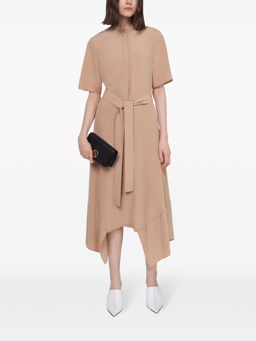 silk shirt midi dress - 2
