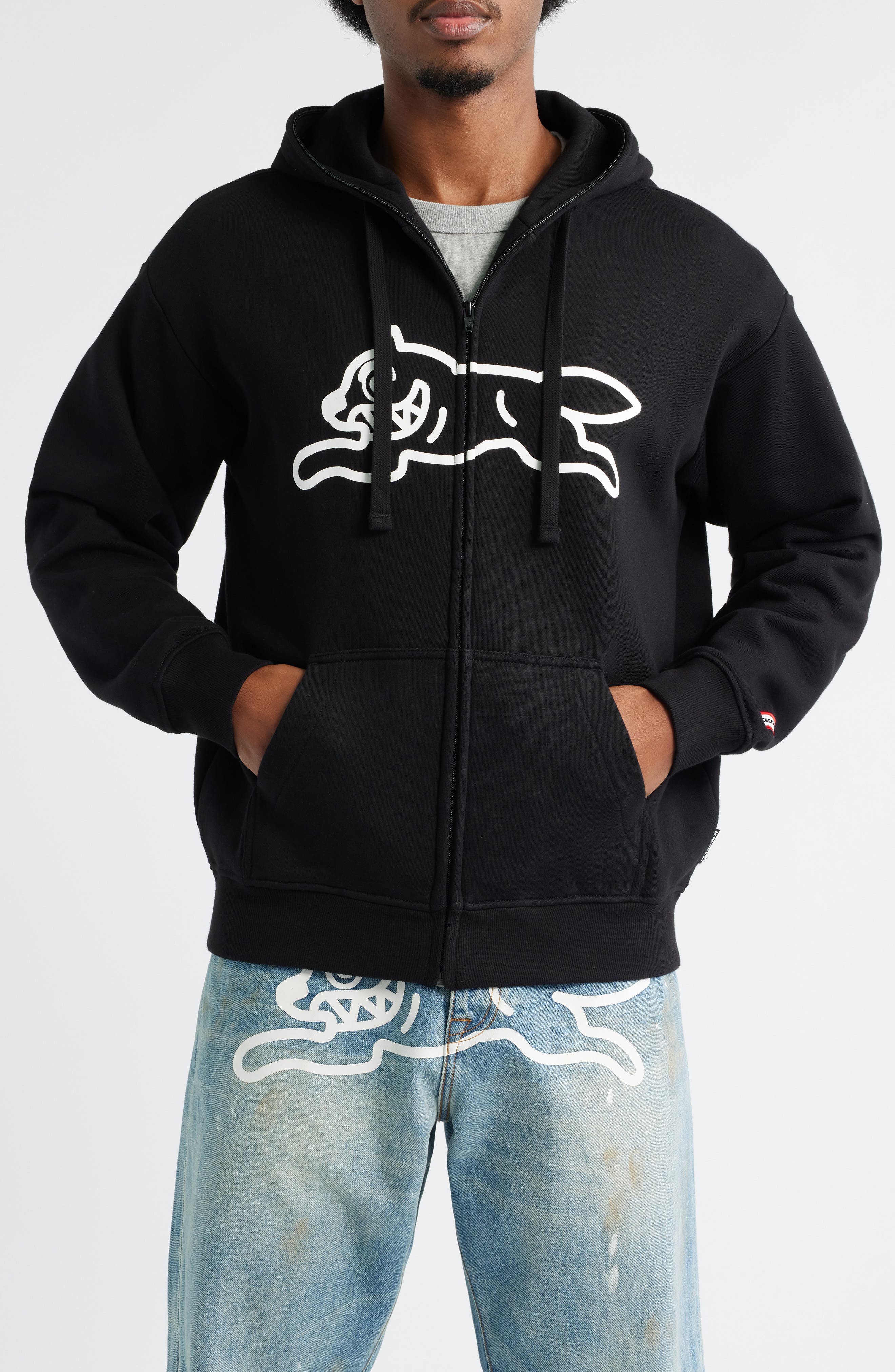 ICECREAM Scanner Graphic Zip Hoodie in Black at Nordstrom - 4