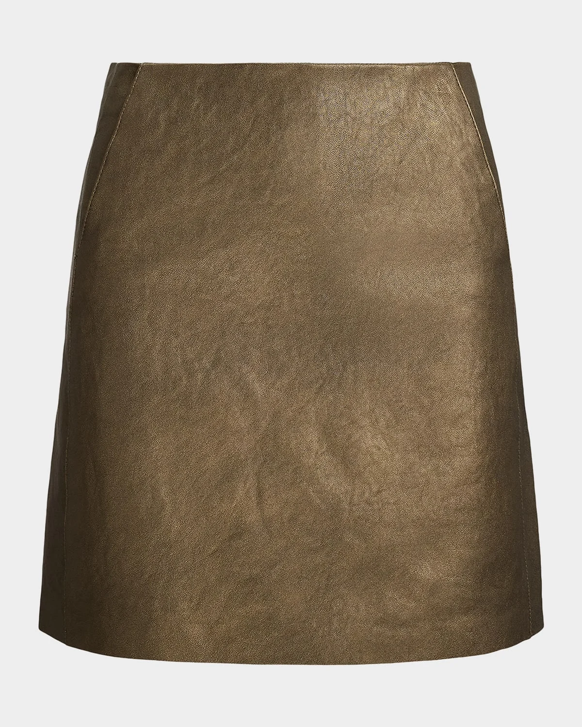 Bronze Leather Mini Skirt - 1