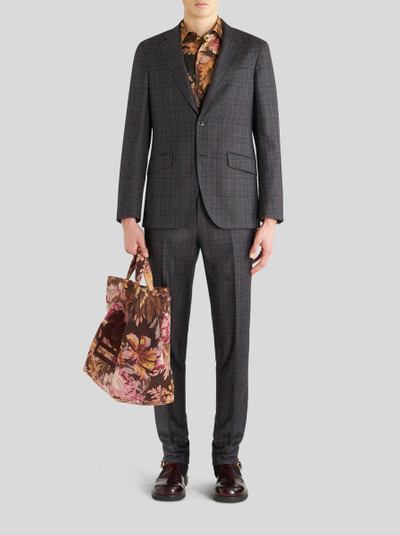 Etro CHECK WOOL AND CASHMERE SUIT outlook