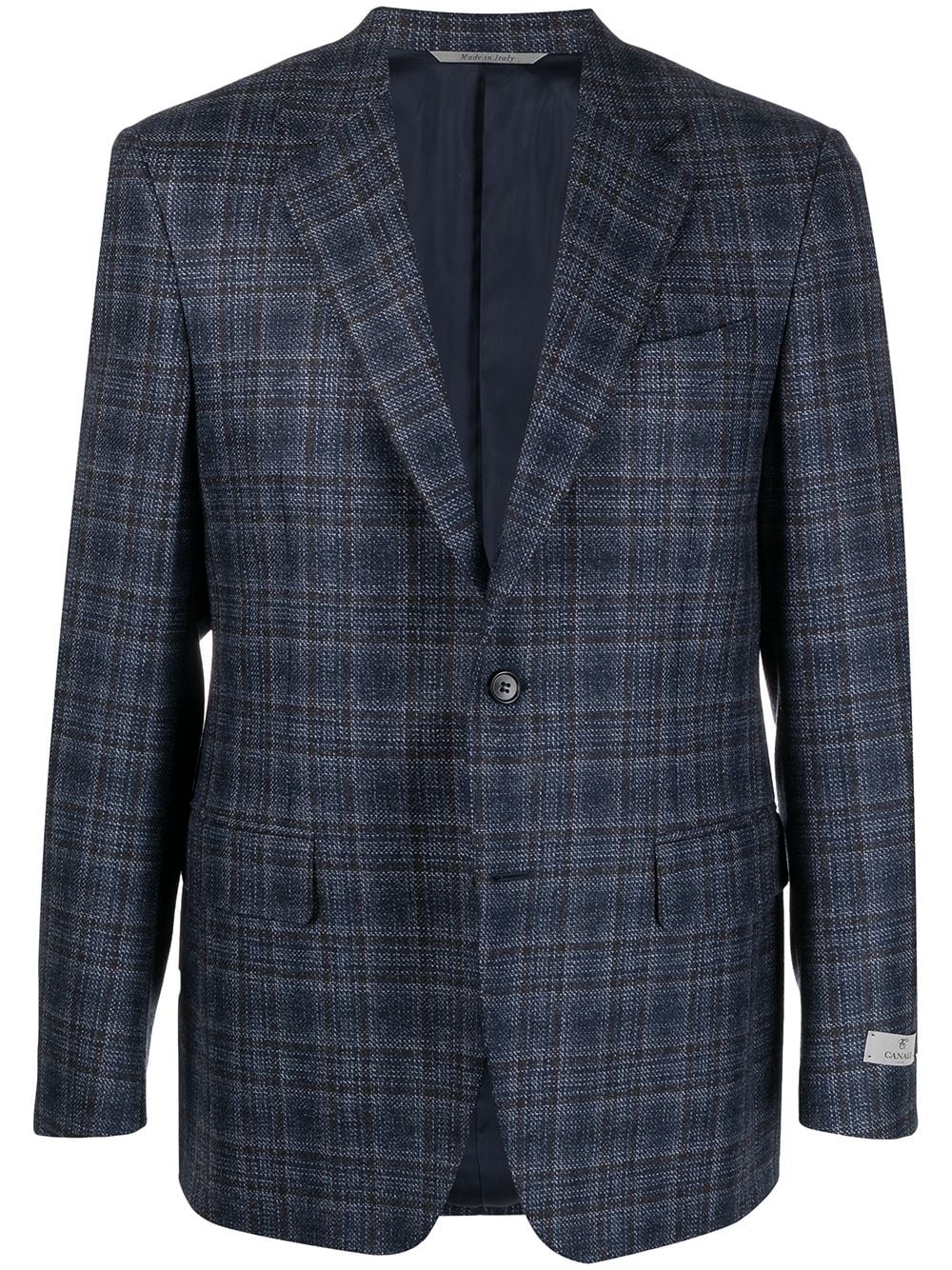 checked wool suit jacket - 1