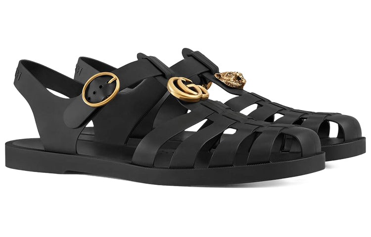Gucci Black Rubber Buckle Strap Sandal 'Black' 463463-J8700-1000 - 2