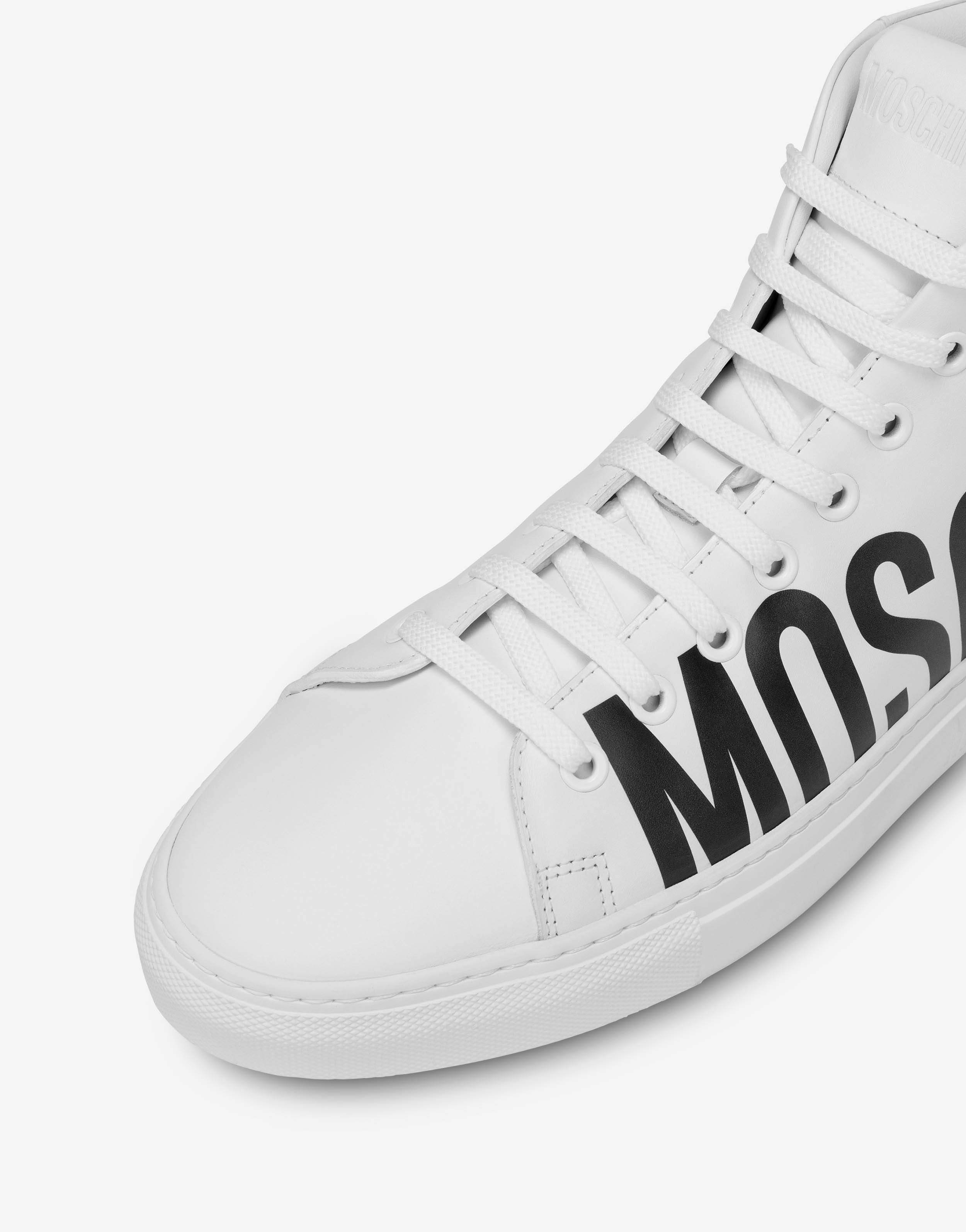 LEATHER HIGH SNEAKERS WITH LOGO - 4