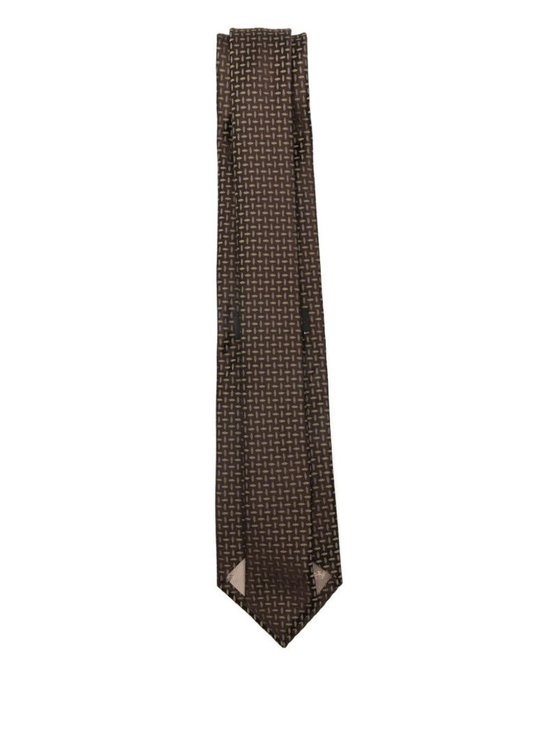 EMPORIO ARMANI geometric-pattern silk tie outlook