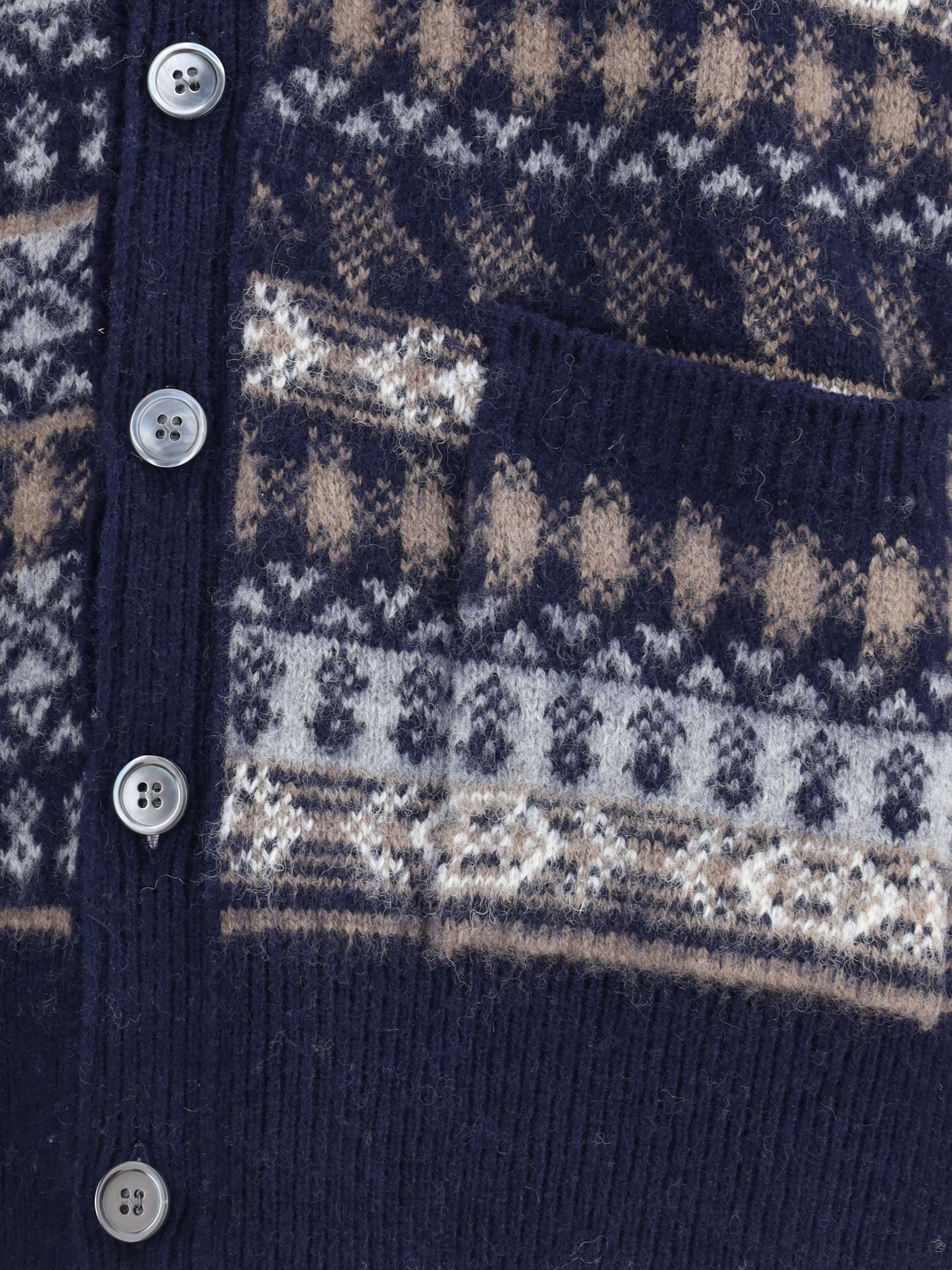 Thom Browne Men Fair Isle Cardigan - 3
