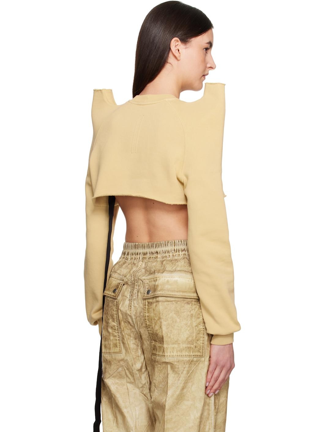 Beige Hollywood Cropped Tecsweat Sweatshirt - 3