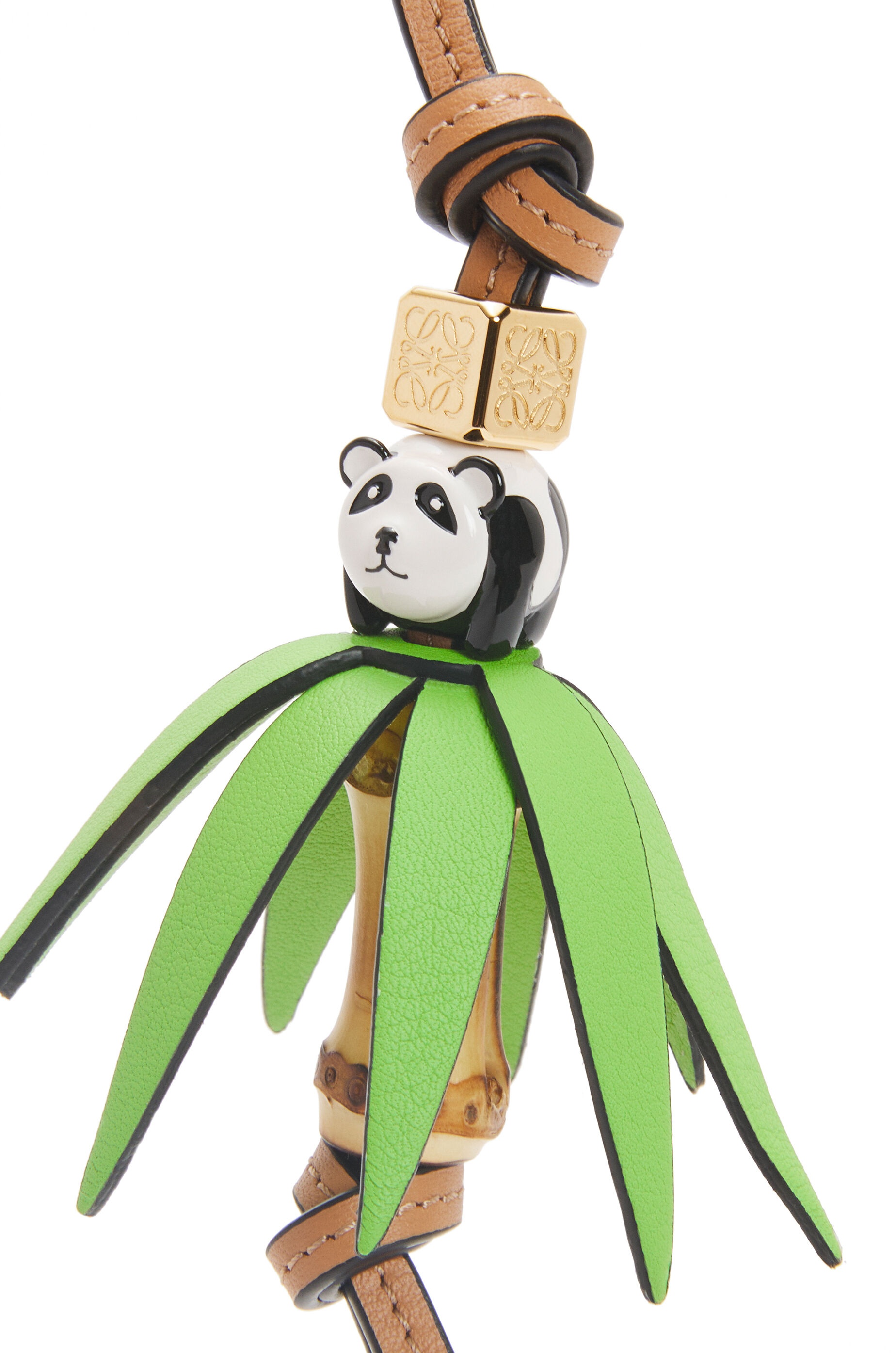 Panda charm in metal and calfskin - 2
