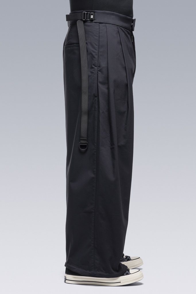 P48-CH Micro Twill Pleated Trouser Black - 5