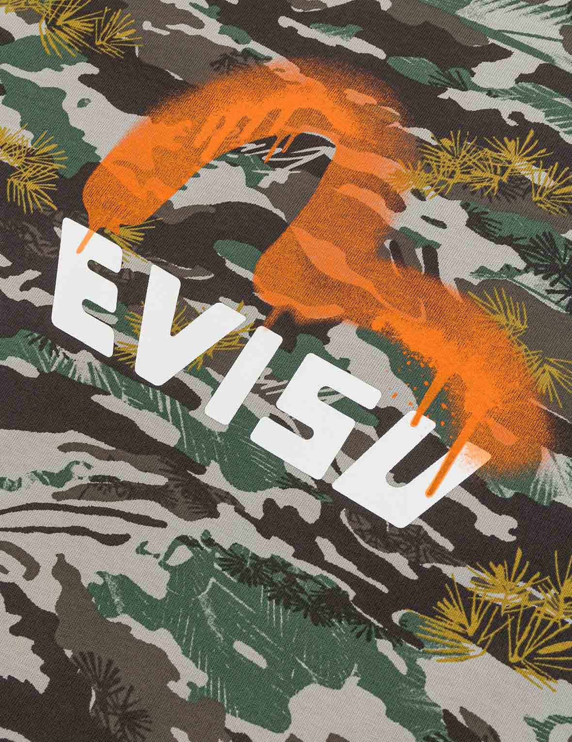 Graffiti-Style Seagull and Logo Print Relax Fit T-Shirt - 7