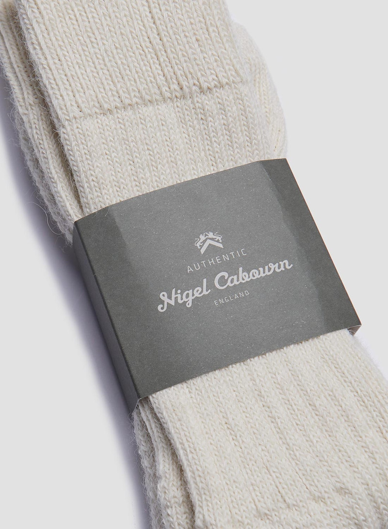 Nigel Cabourn Alpaca Wool Sock in Cream outlook