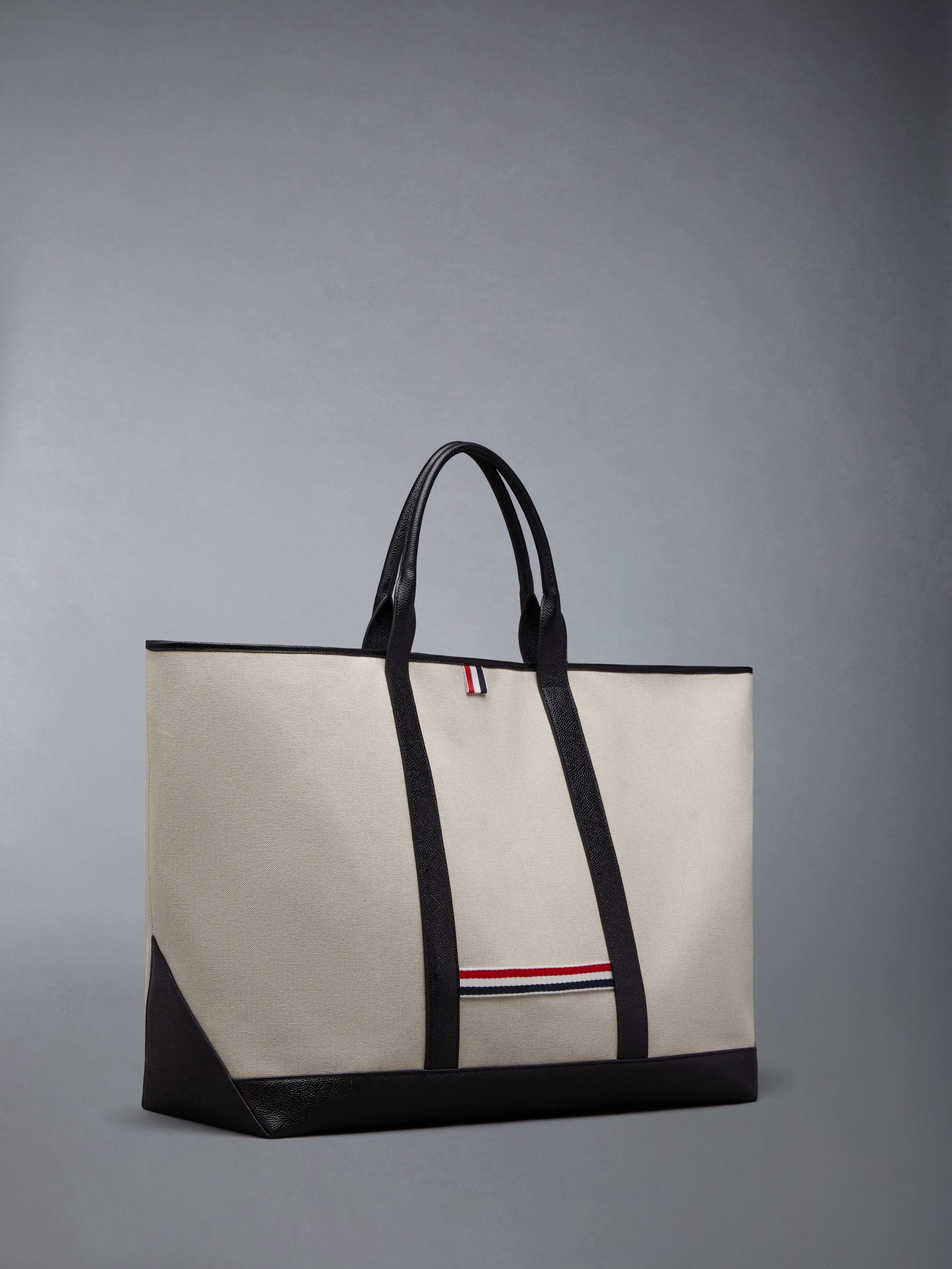 COTTON CANVAS LEATHER  OVERSIZED TOOL TOTE - 2