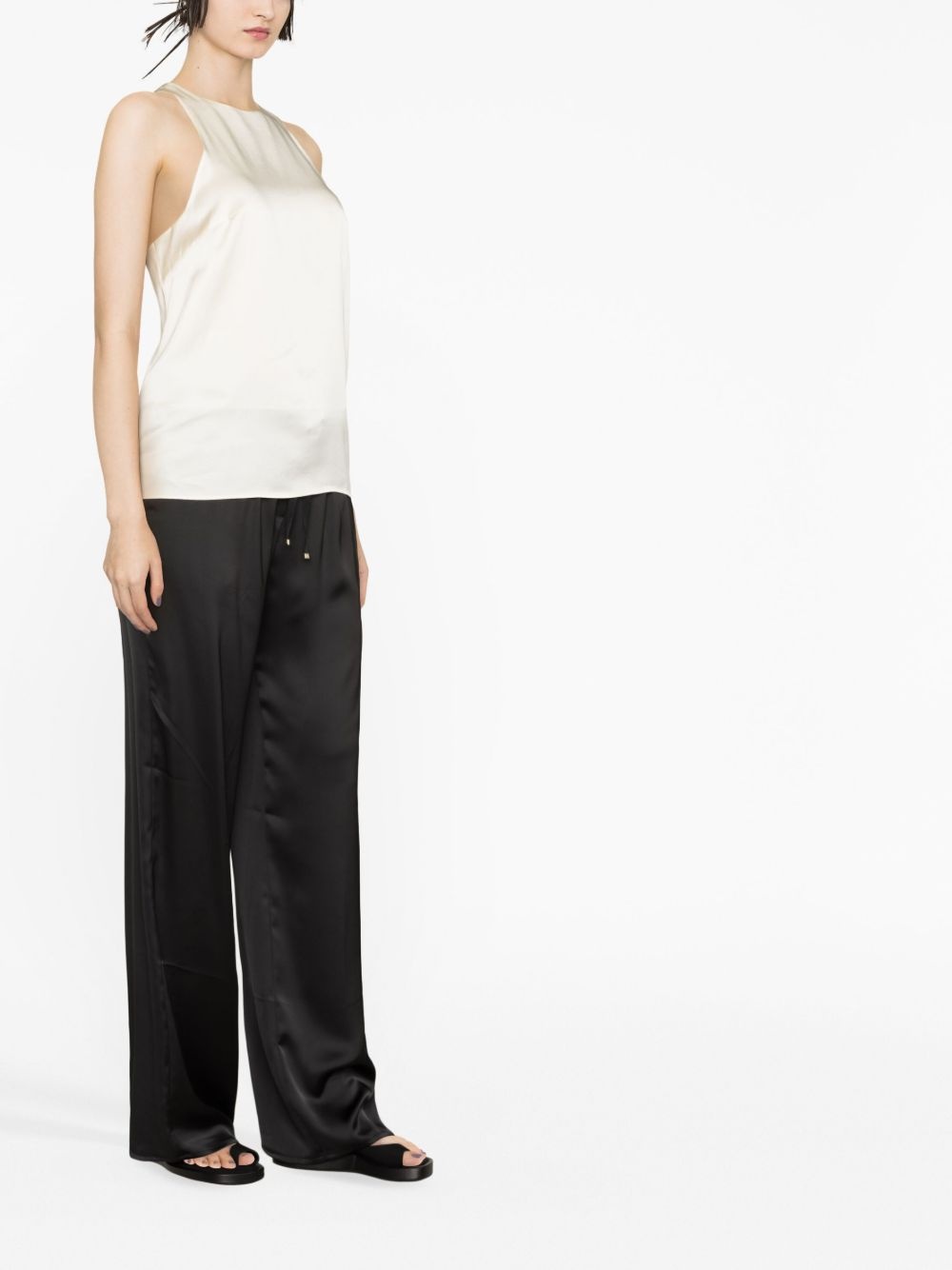 twist-detail racerback silk top - 4