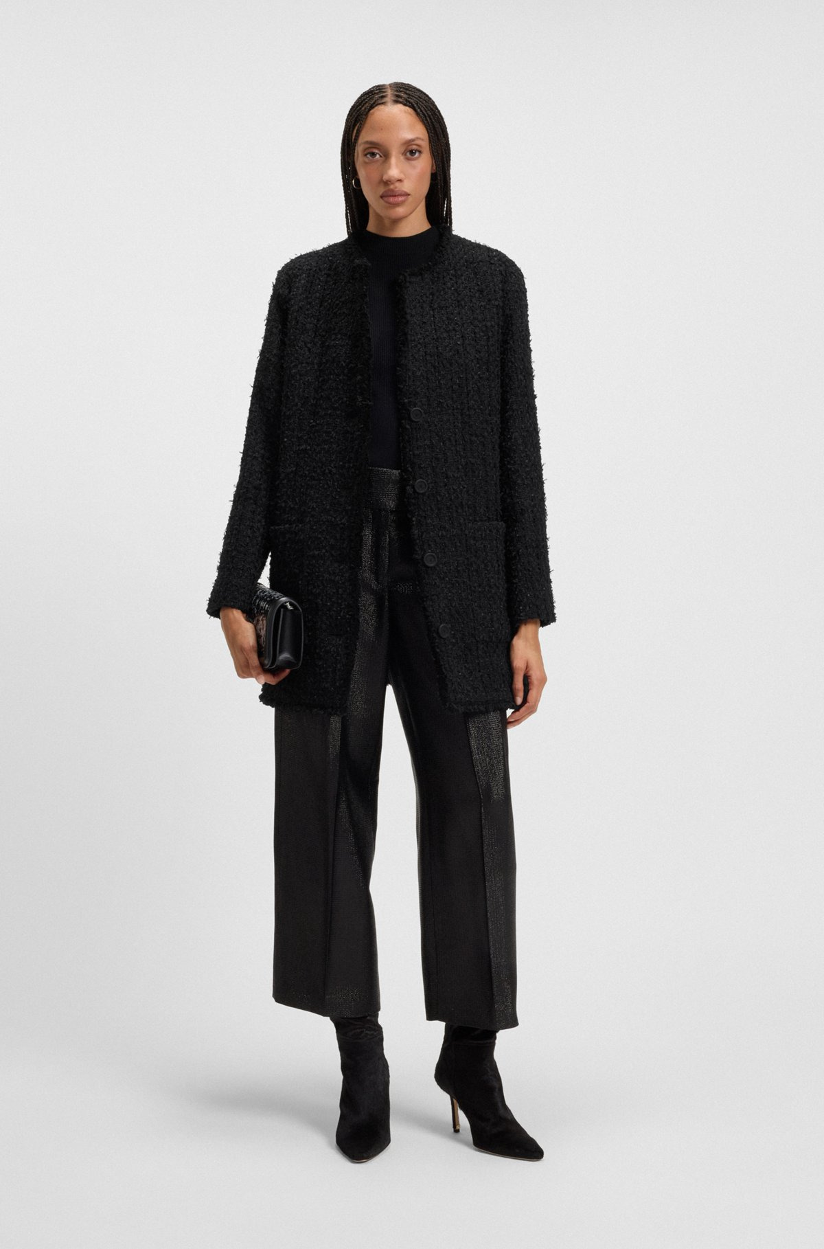 OVERSIZE-FIT BLAZER IN VELVET TWEED - 3