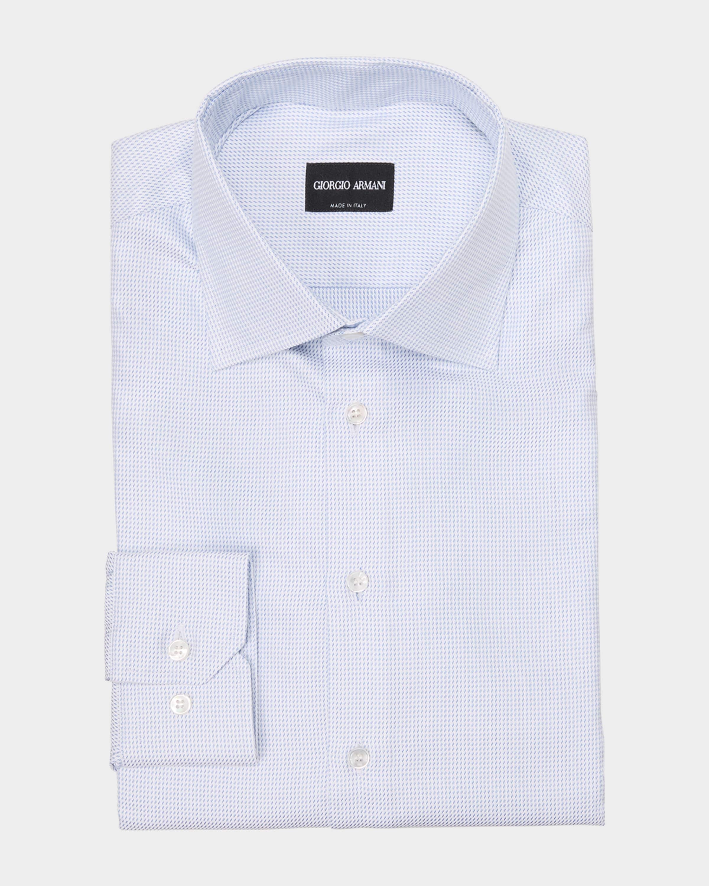 Men's Cotton Basketweave Dress Shirt - 1