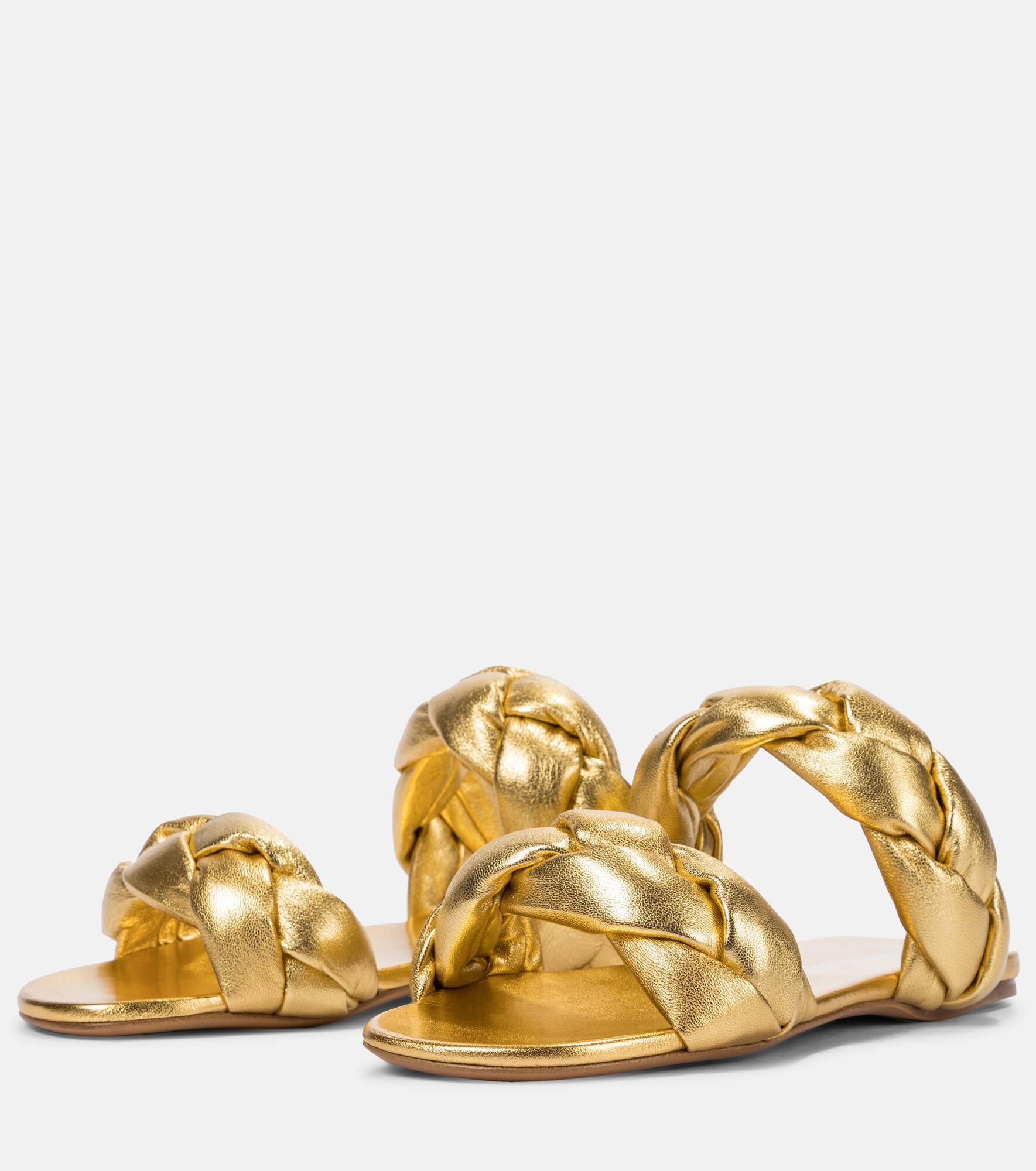 Braided leather slides - 5