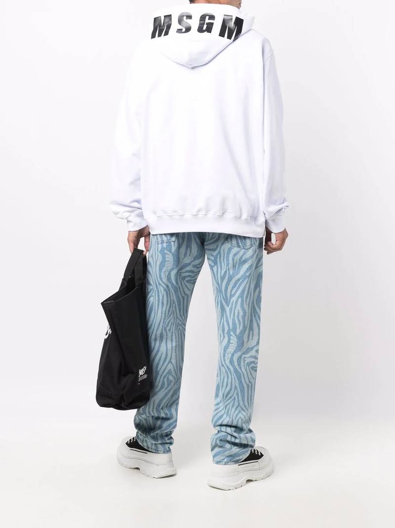MSGM logo print hoodie outlook