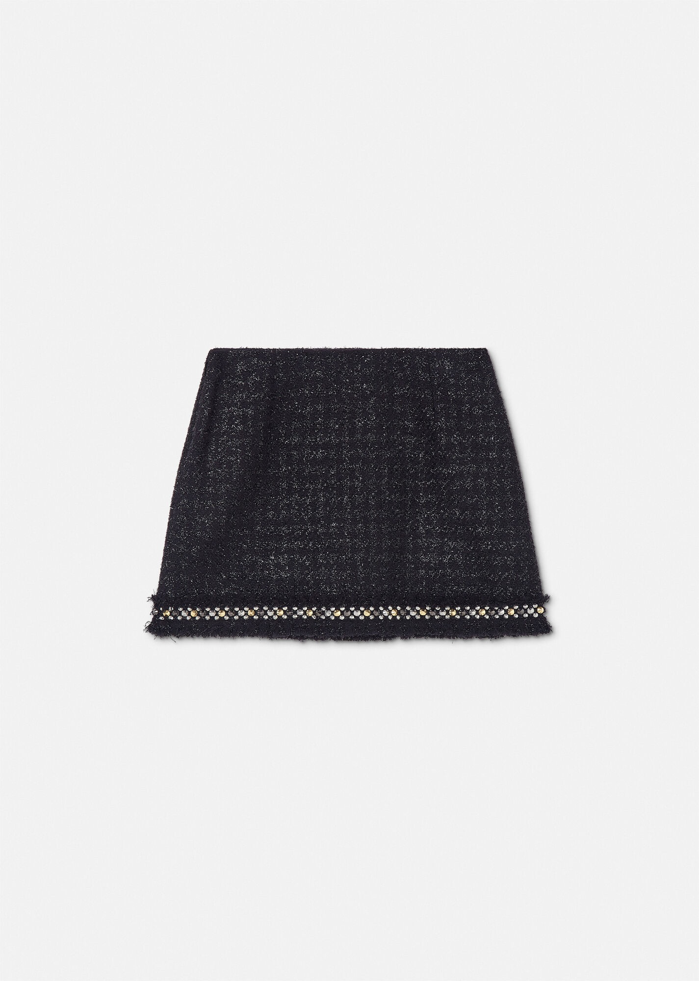 Spiked Tweed Mini Skirt - 3