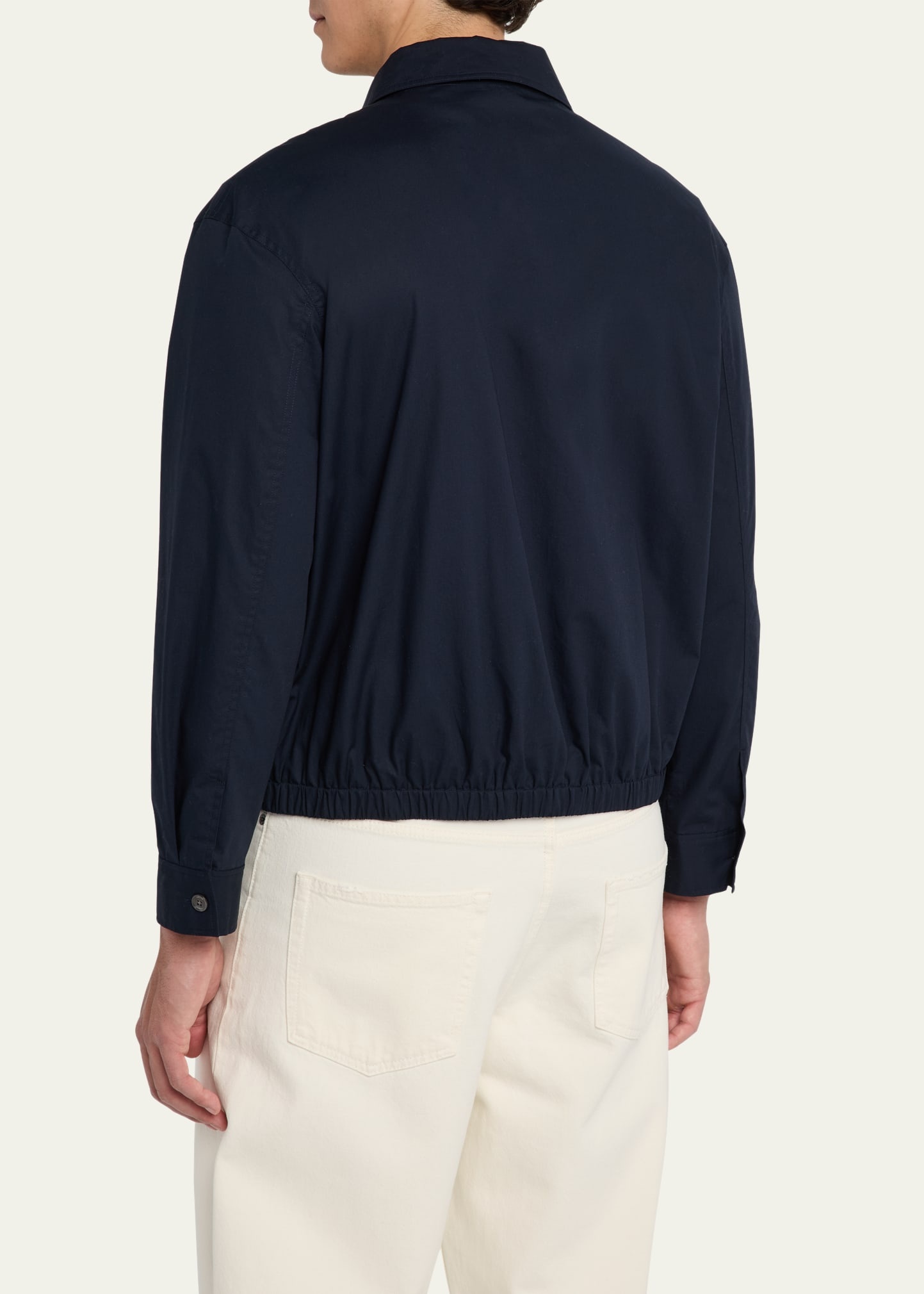 Men's Zip-Front Cotton Poplin Jacket - 3