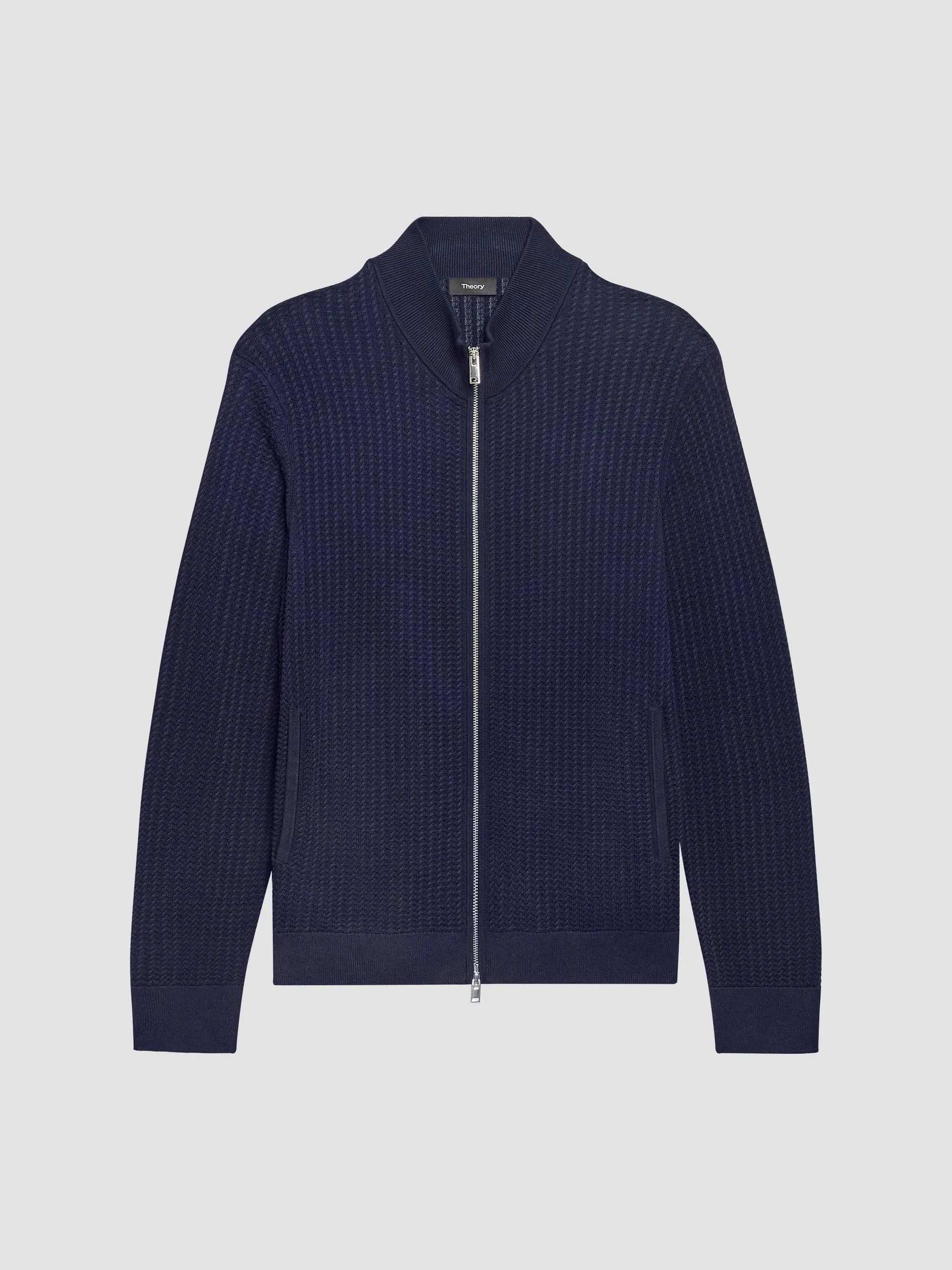 Men's Walton Knit Cotton Zip-Front Sweater - Baltic - 1