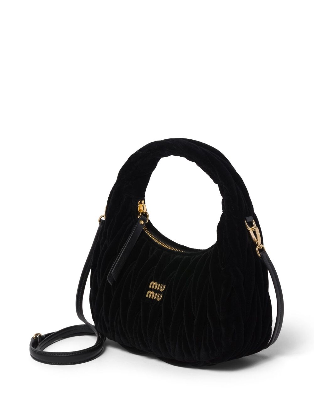 Wander matelassÃ© velvet shoulder bag - 3