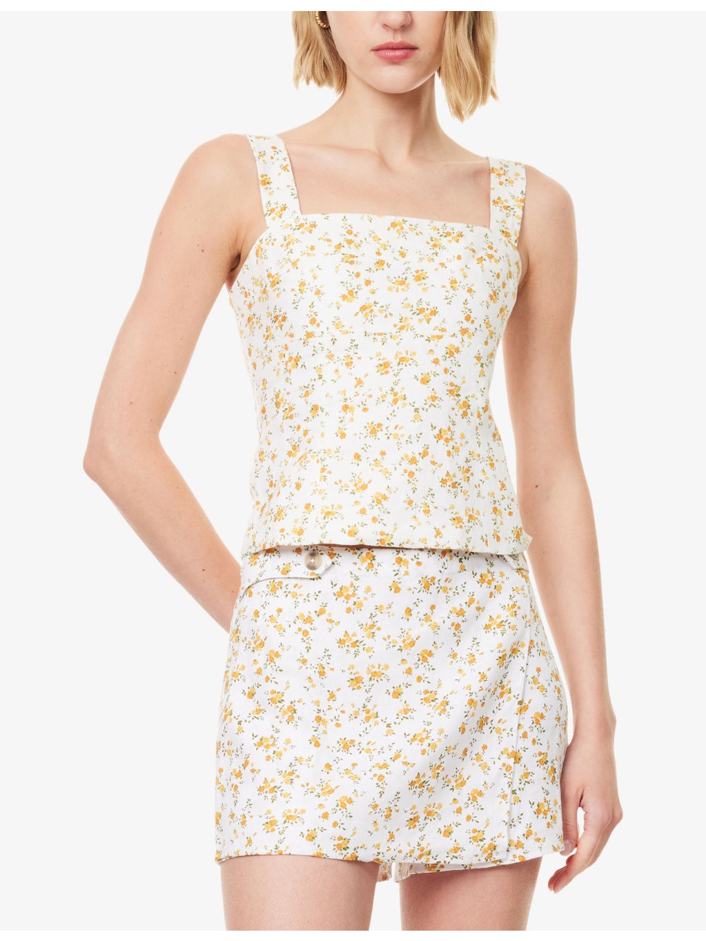 Darci Floral Linen Top - 3