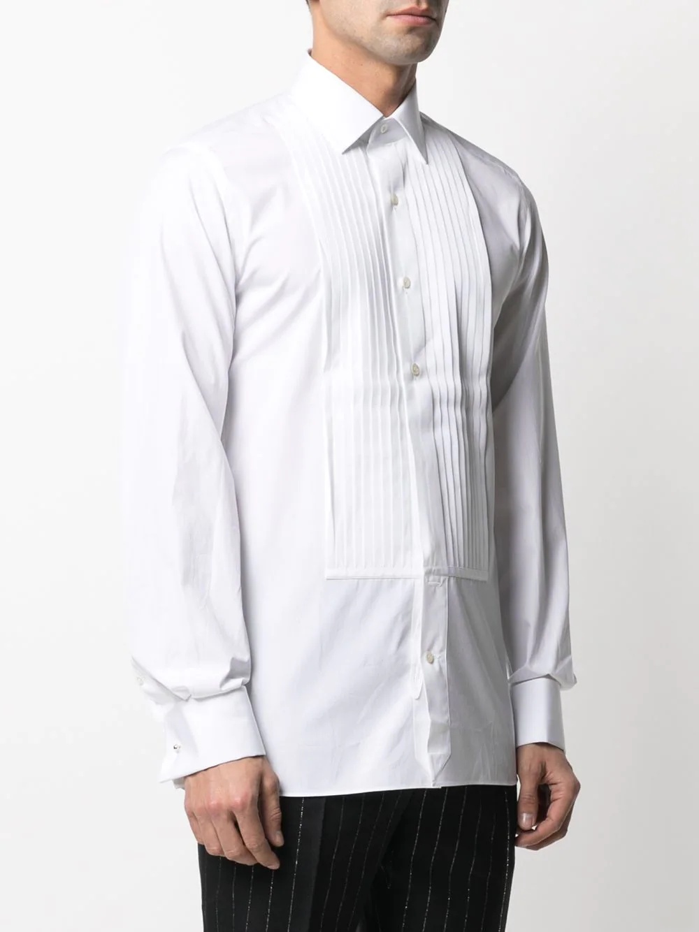 pleated bib cotton shirt - 3