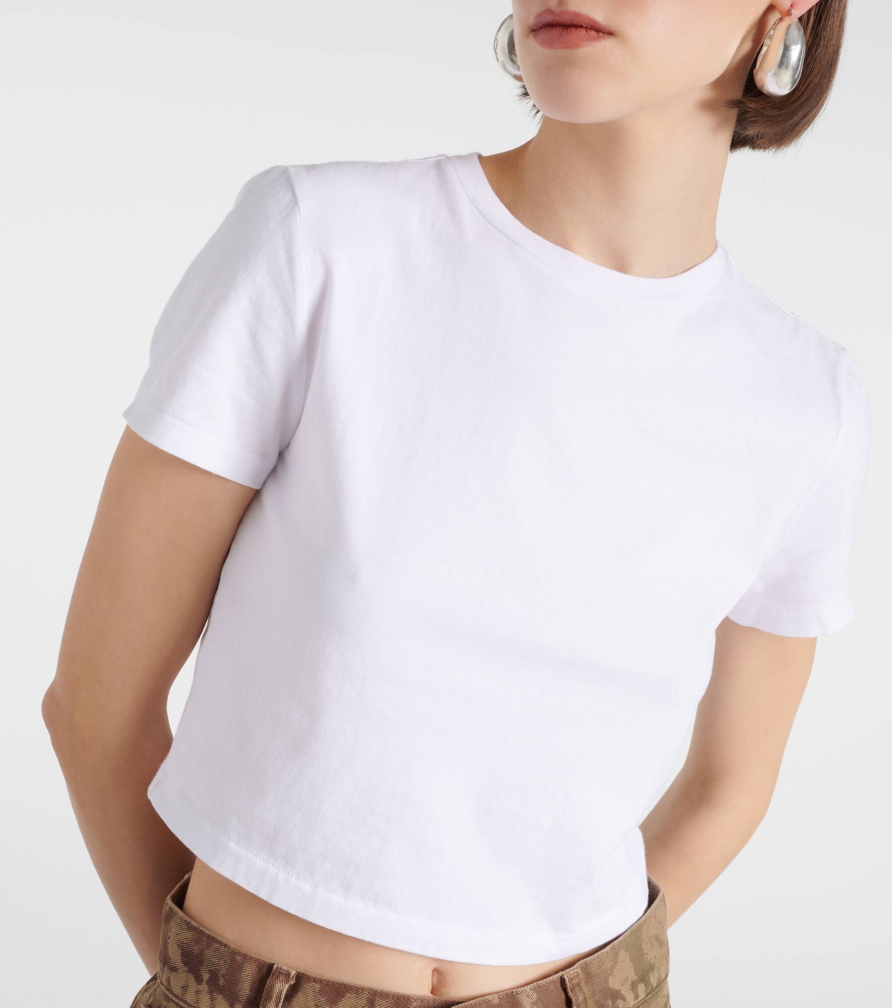 Cotton jersey crop top - 5