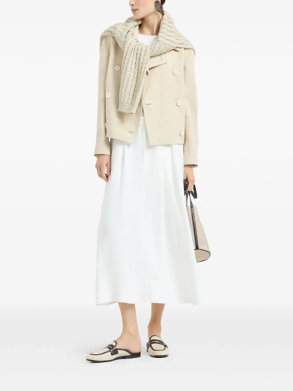 monili-embellished peacoat - 1