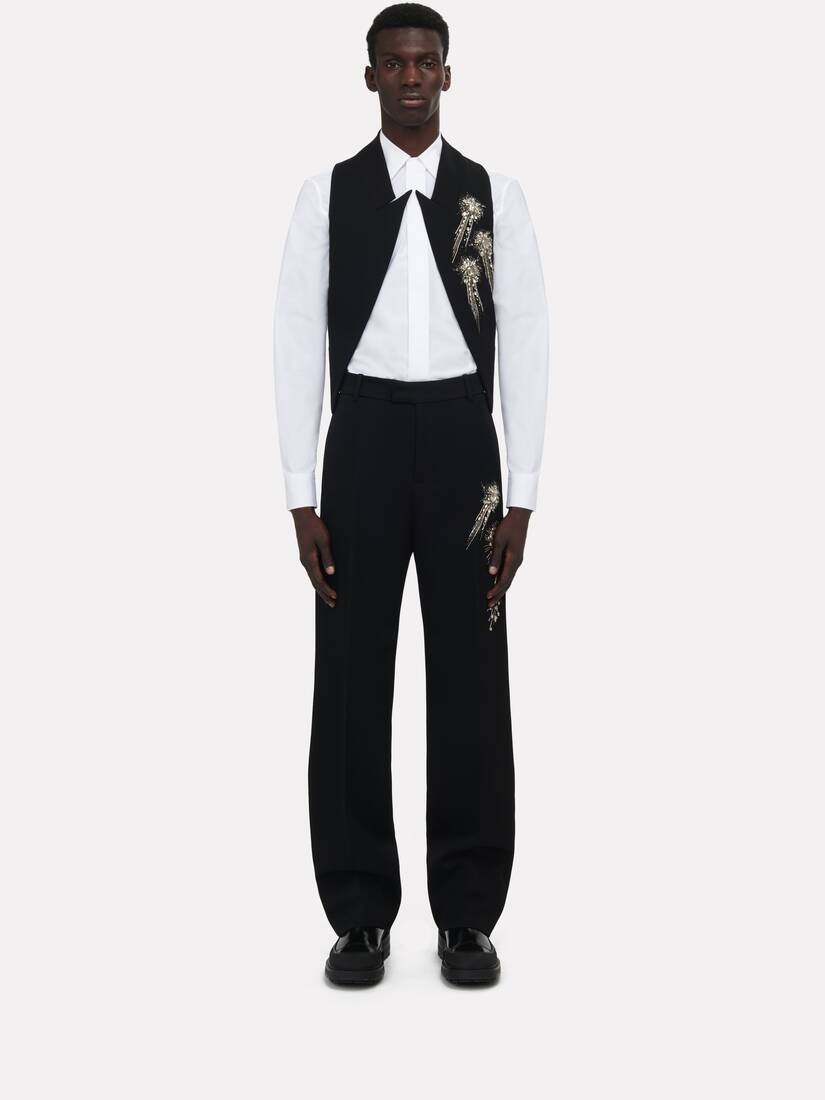 Men's Astral Jewel Wide Leg Trousers in Black - 2
