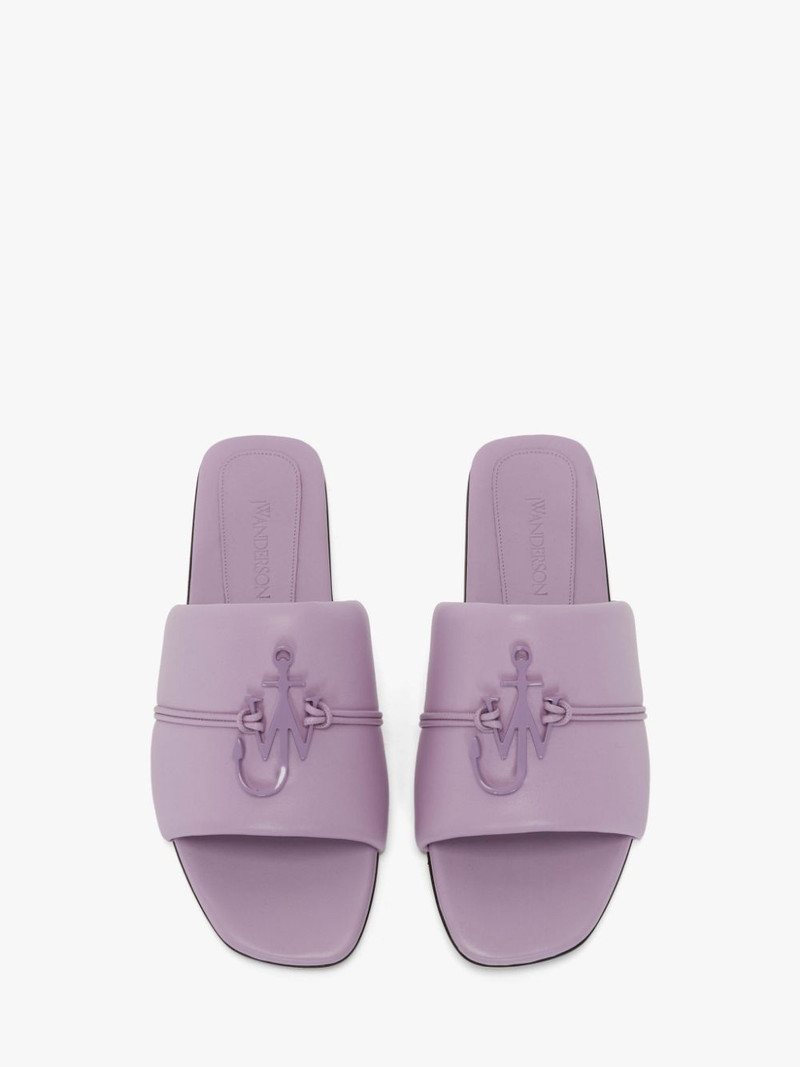 ANCHOR LOGO LEATHER SLIDES 4