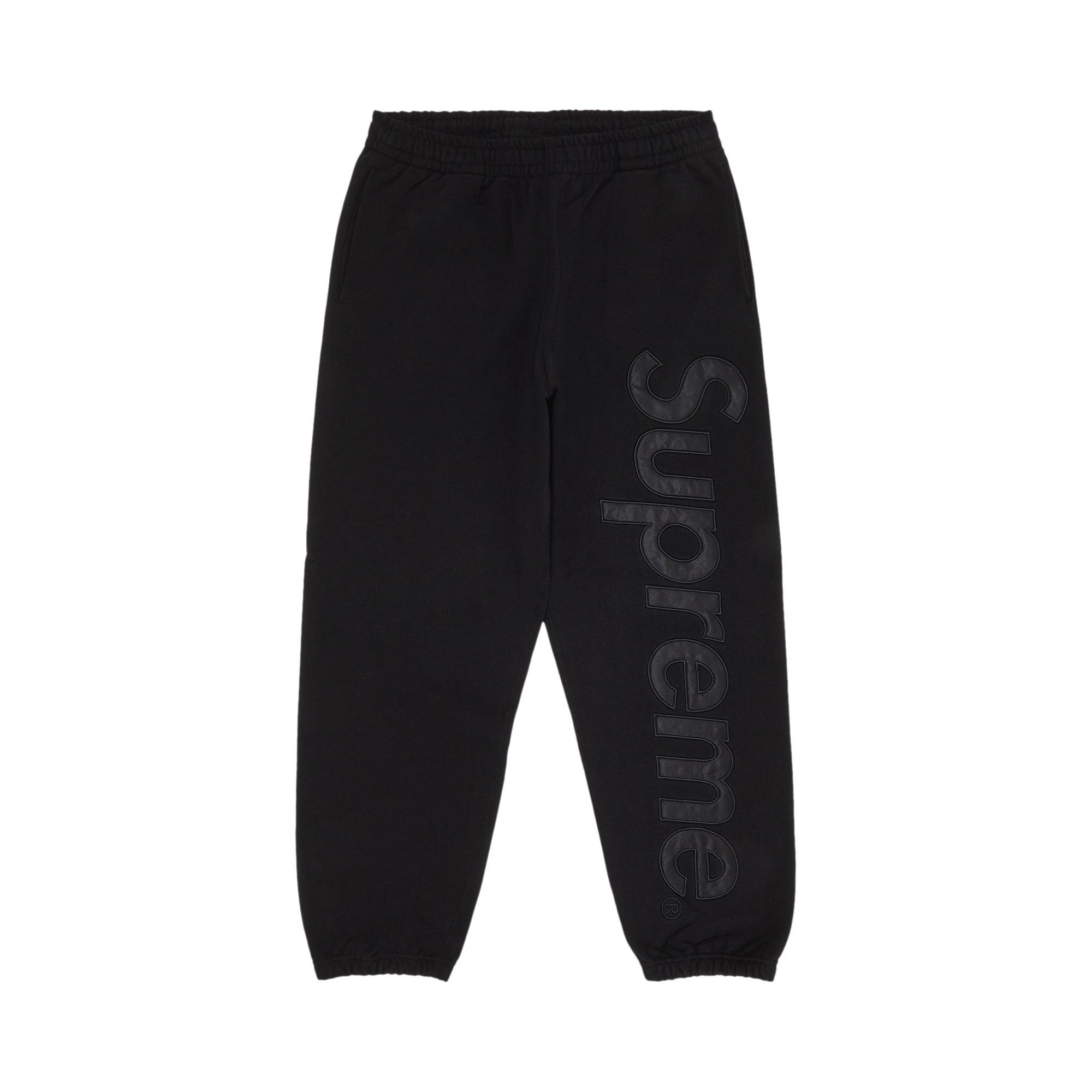 Supreme Satin Appliqu� Sweatpant 'Black' - 1