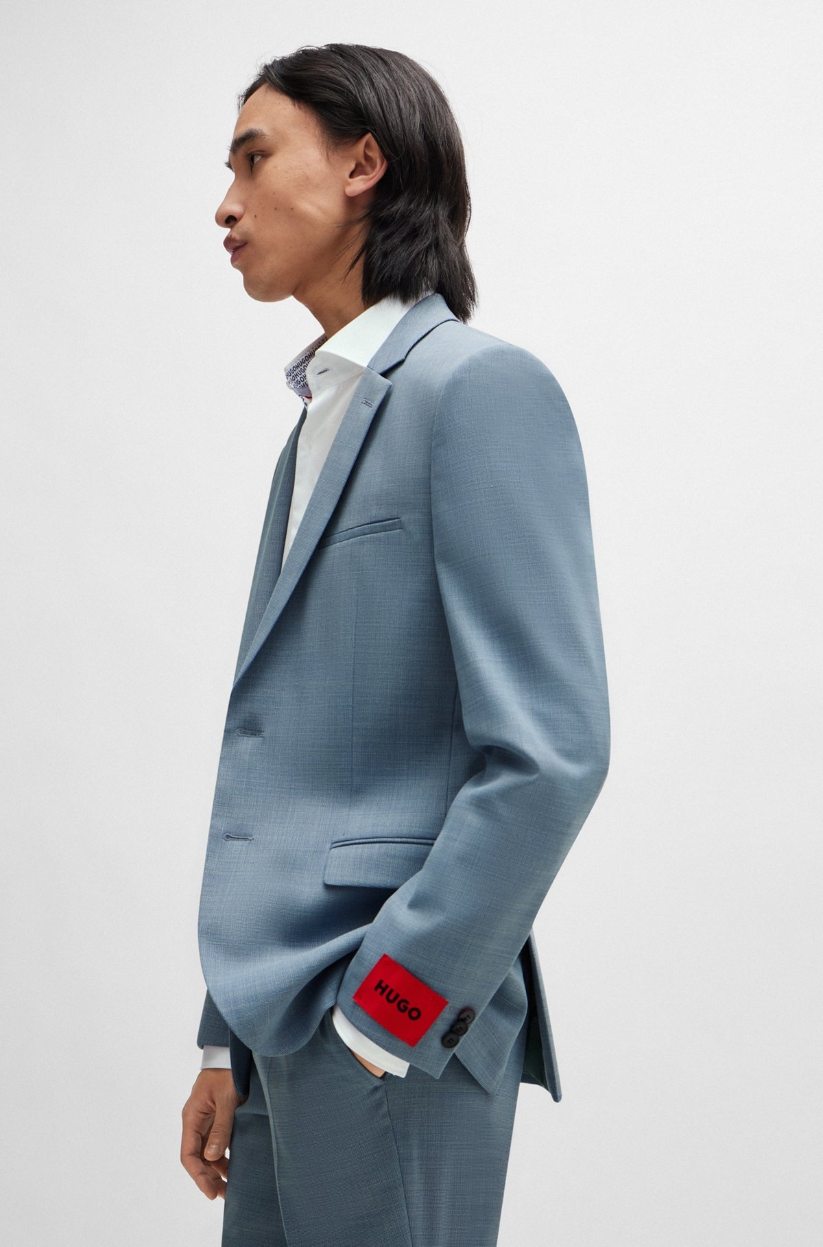 EXTRA-SLIM-FIT JACKET IN PERFORMANCE-STRETCH PATTERNED CLOTH - 6