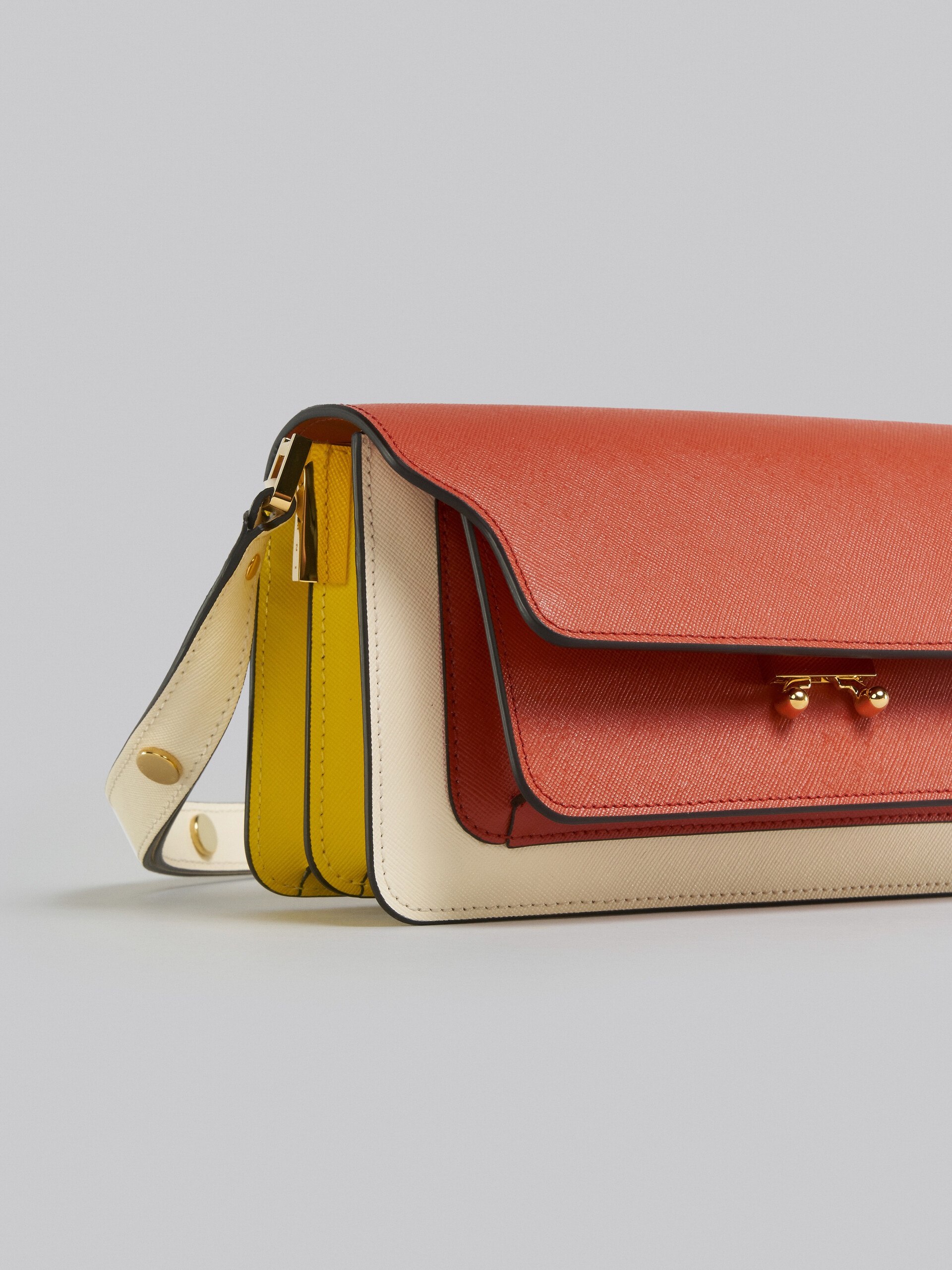 BROWN SAFFIANO LEATHER EW TRUNK BAG - 5