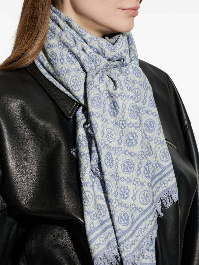 T-monogram fringed scarf 4