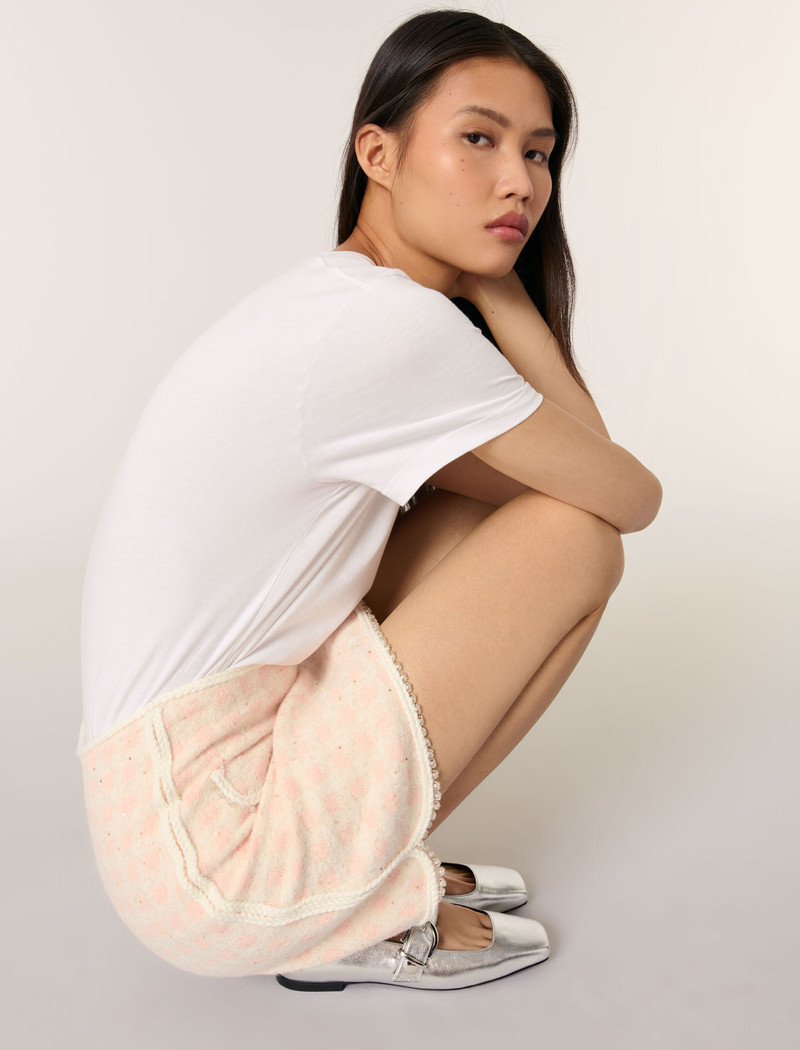 Short tweed-effect knit skirt 7