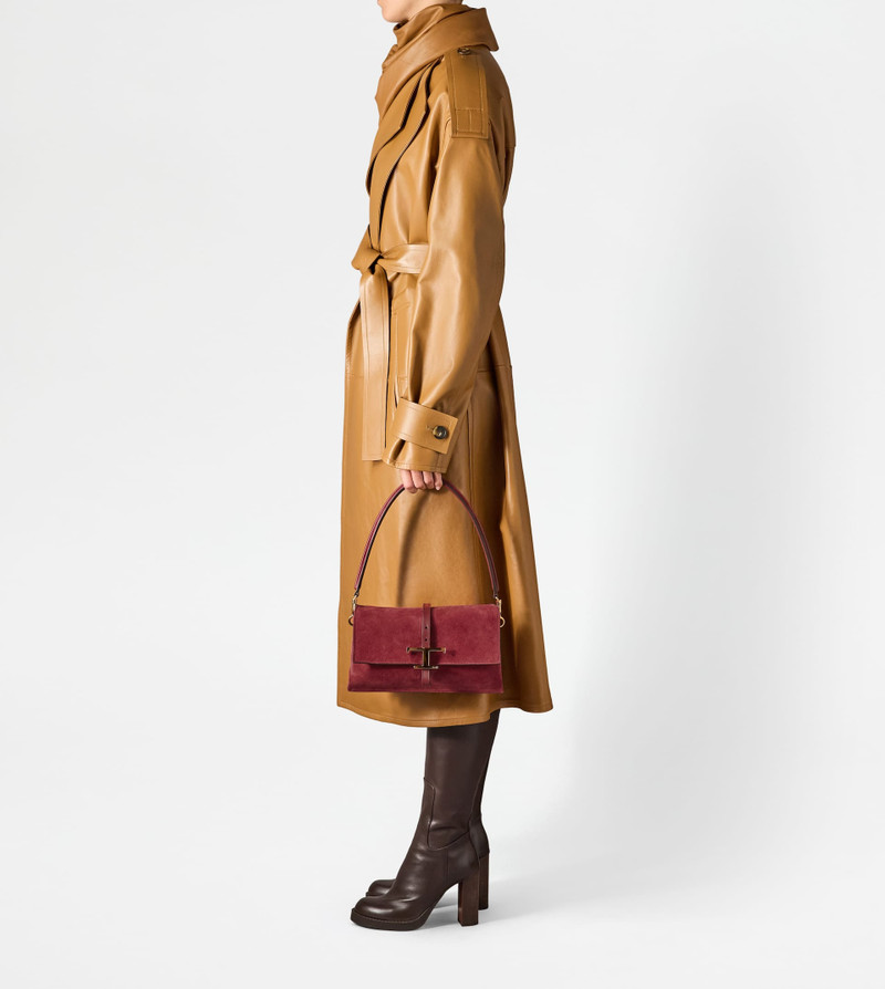 T TIMELESS FLAP BAG IN SUEDE MINI - RED 8