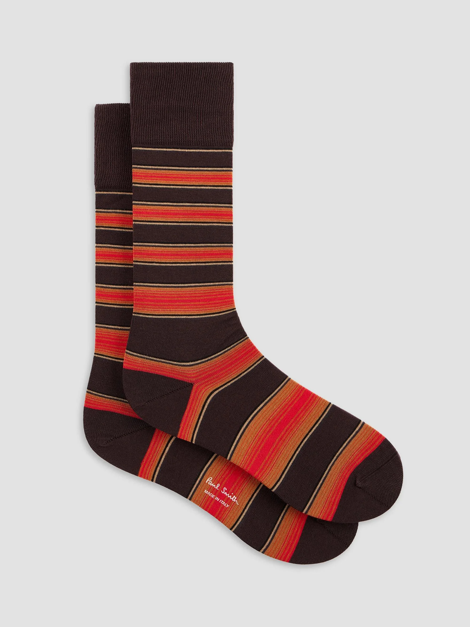 Men's 3-Pack Striped Cotton-Blend Socks - Multi - 1